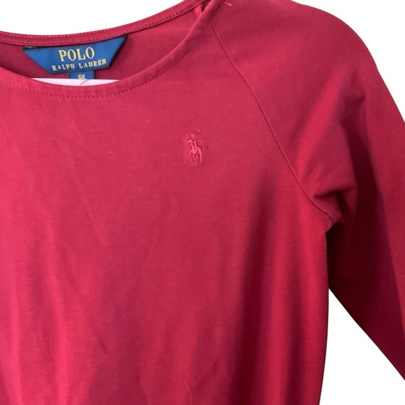 Polo Ralph Lauren Girls Red Pleated Dress with Plaid Belt Size 6X - Picture 3 of 6